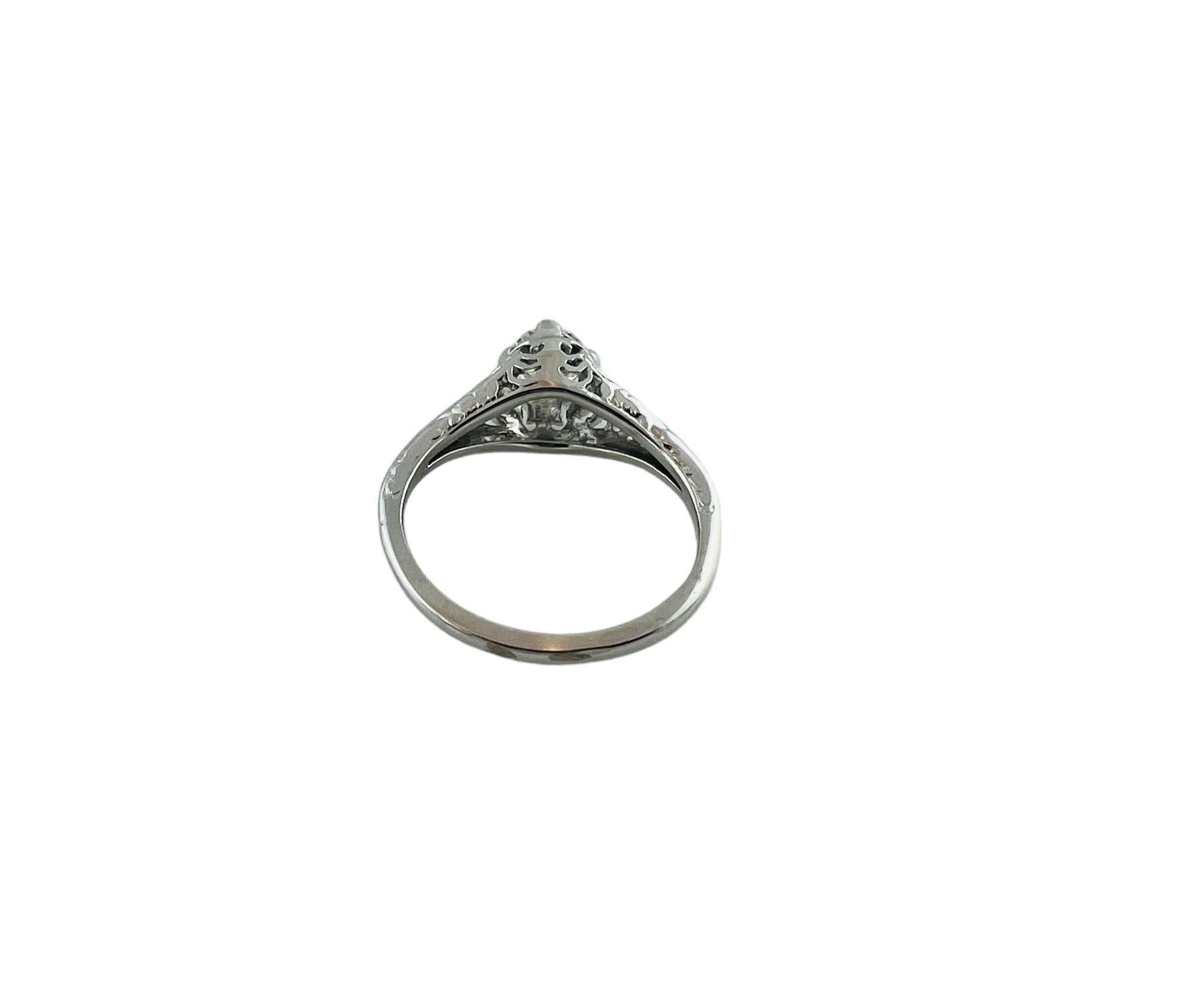 14 Karat White Gold Diamond Engagement Ring Size 5.75 #16757 For Sale 1