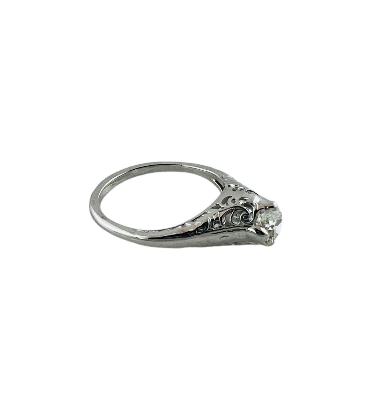 14 Karat White Gold Diamond Engagement Ring Size 5.75 #16757 For Sale 2