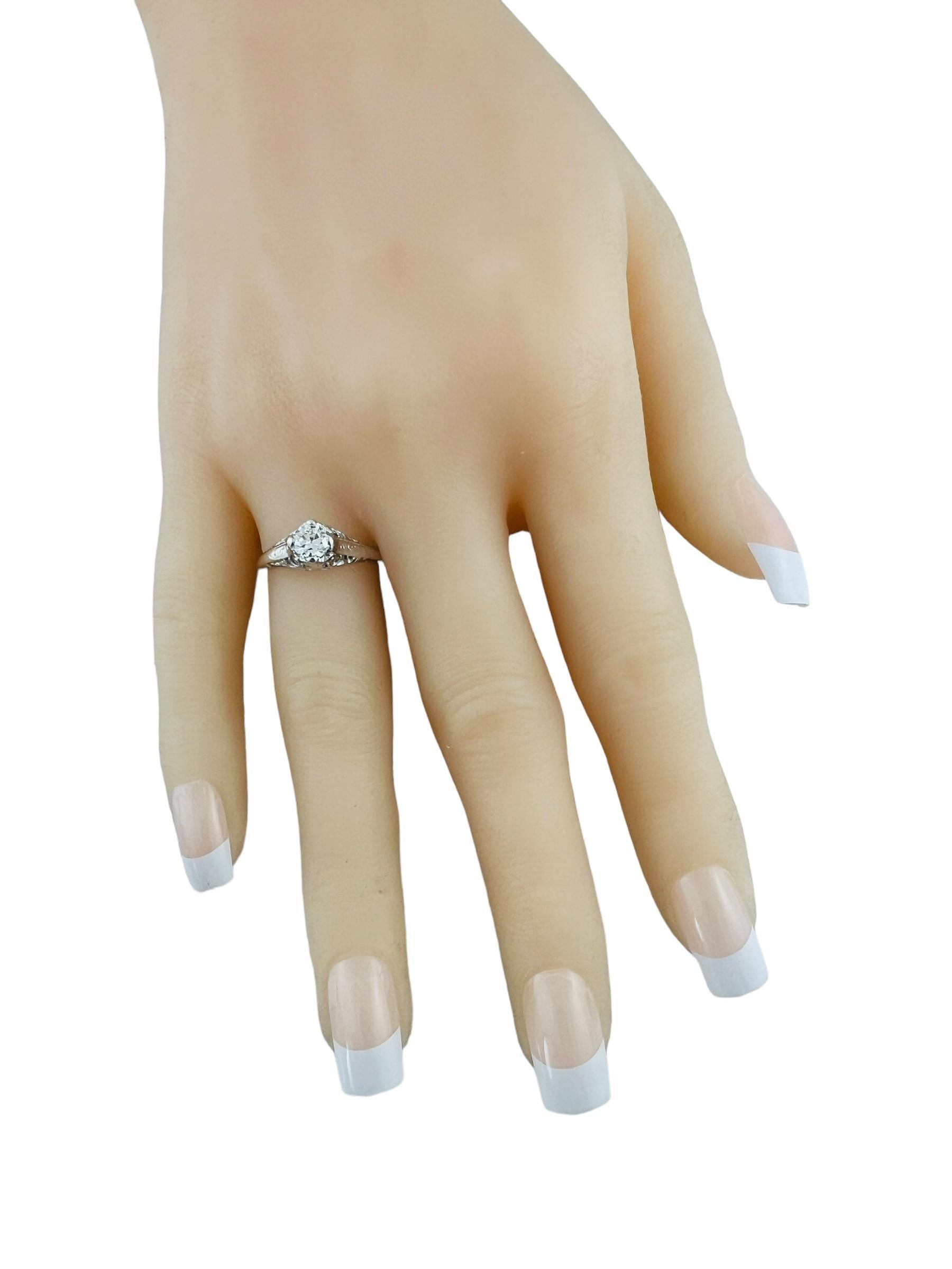 14 Karat White Gold Diamond Engagement Ring Size 5.75 #16757 For Sale 3