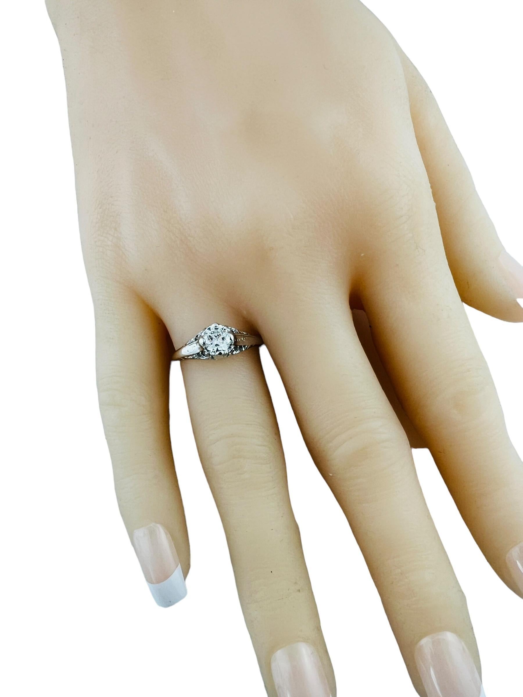 14 Karat White Gold Diamond Engagement Ring Size 5.75 #16757 For Sale 4