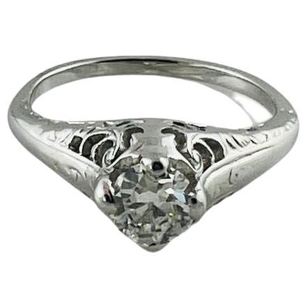 14 Karat White Gold Diamond Engagement Ring Size 5.75 #16757 For Sale