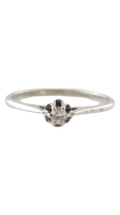 14 Karat White Gold Diamond Engagement Ring Size 5.75 #17838