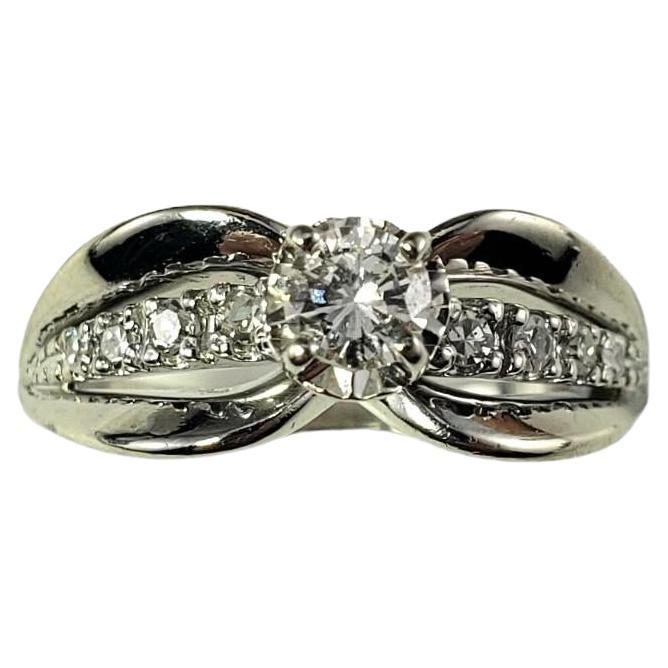 14 Karat White Gold Diamond Engagement Ring Size 6.25 #16100 For Sale