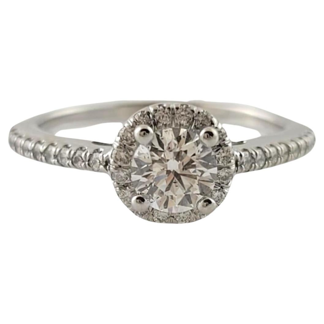 14 Karat White Gold Diamond Engagement Ring Size 6.25 #16965 For Sale