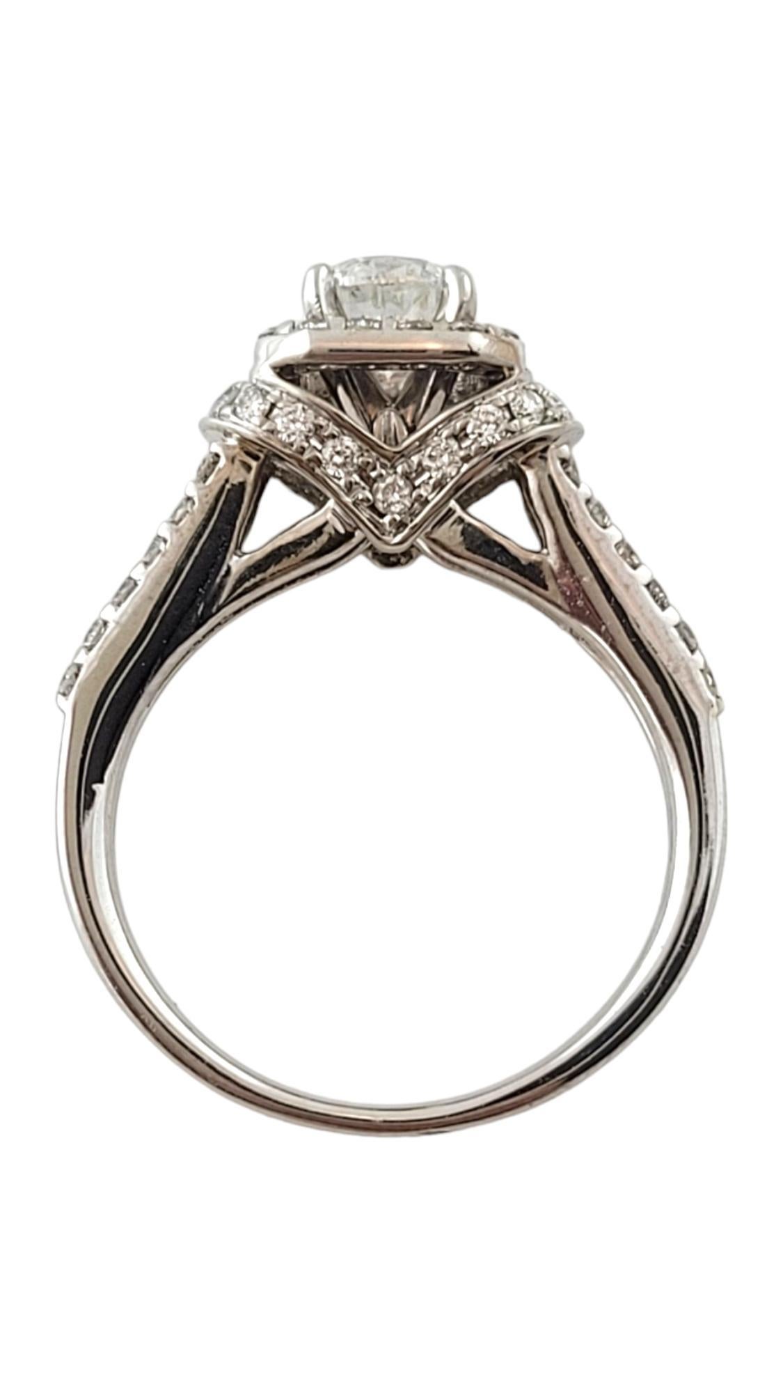Brilliant Cut 14 Karat White Gold Diamond Engagement Ring Size 6.25 #16974 For Sale