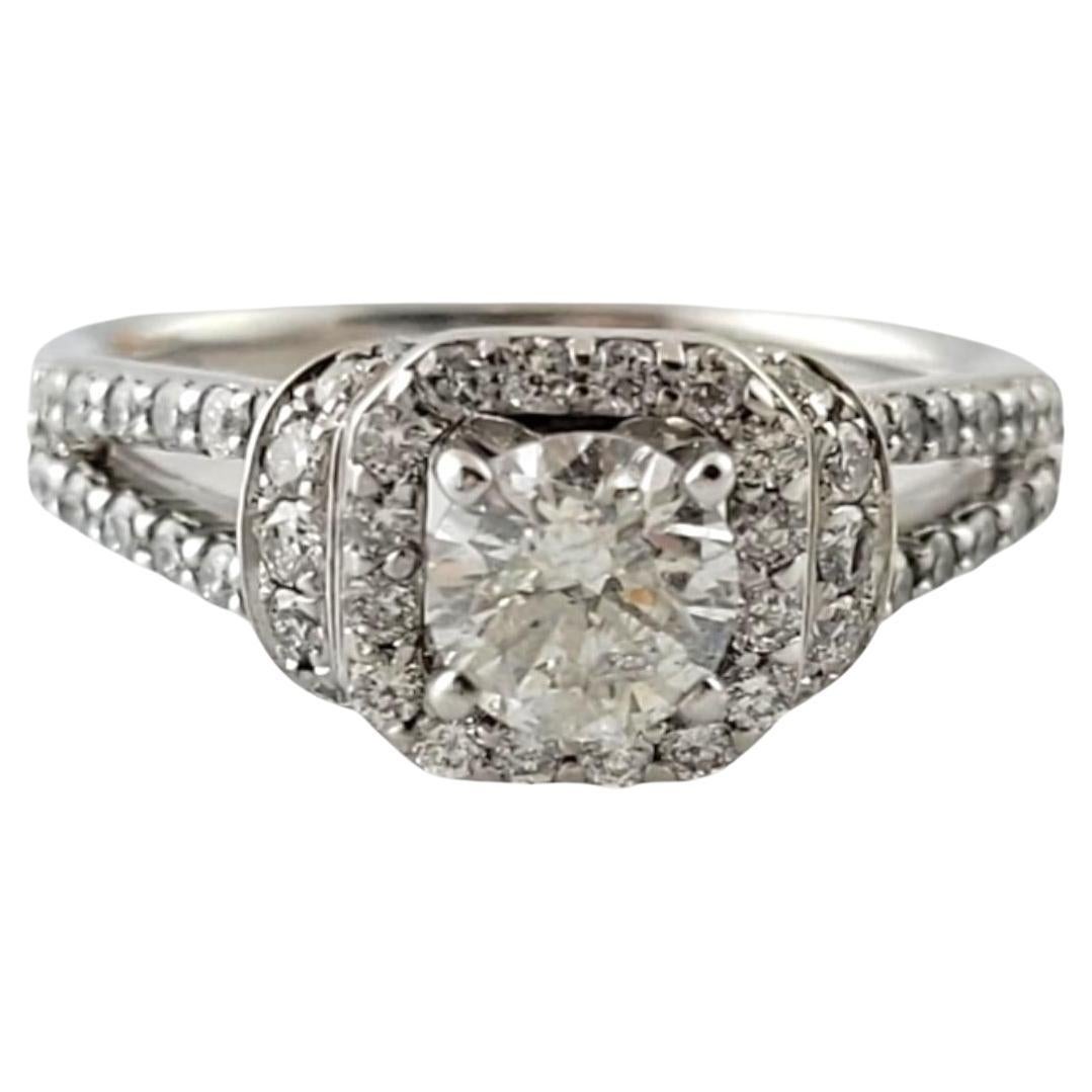 14 Karat White Gold Diamond Engagement Ring Size 6.25 #16974 For Sale