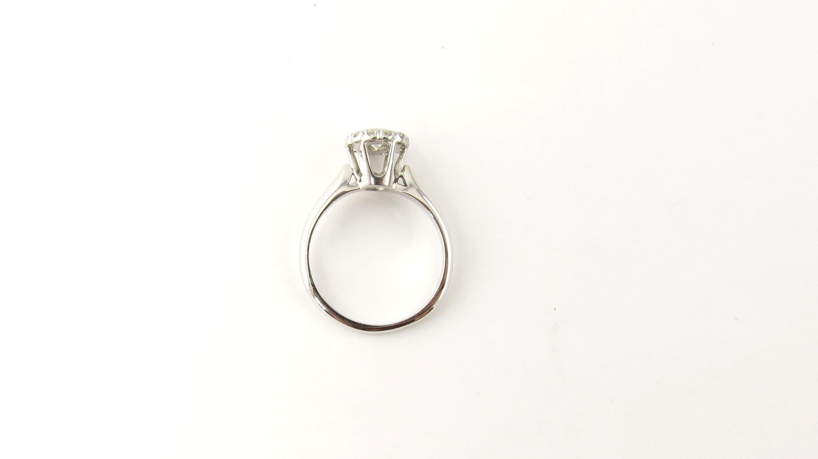 Women's 14 Karat White Gold Diamond Engagement Ring For Sale