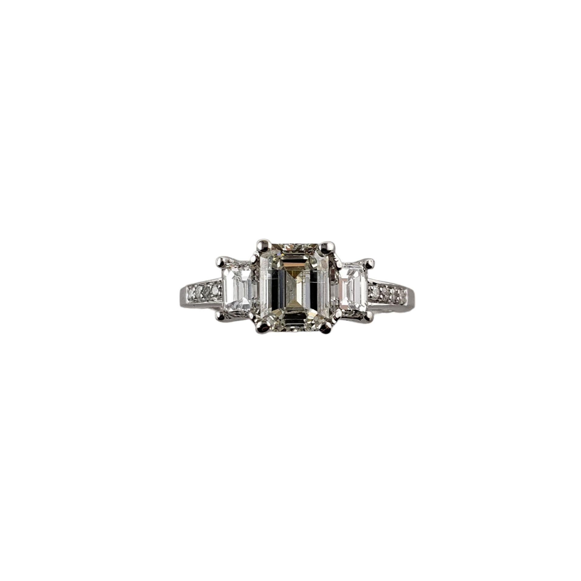 Women's 14 Karat White Gold Diamond Engagement Ring Size 6.5 #14591 For Sale