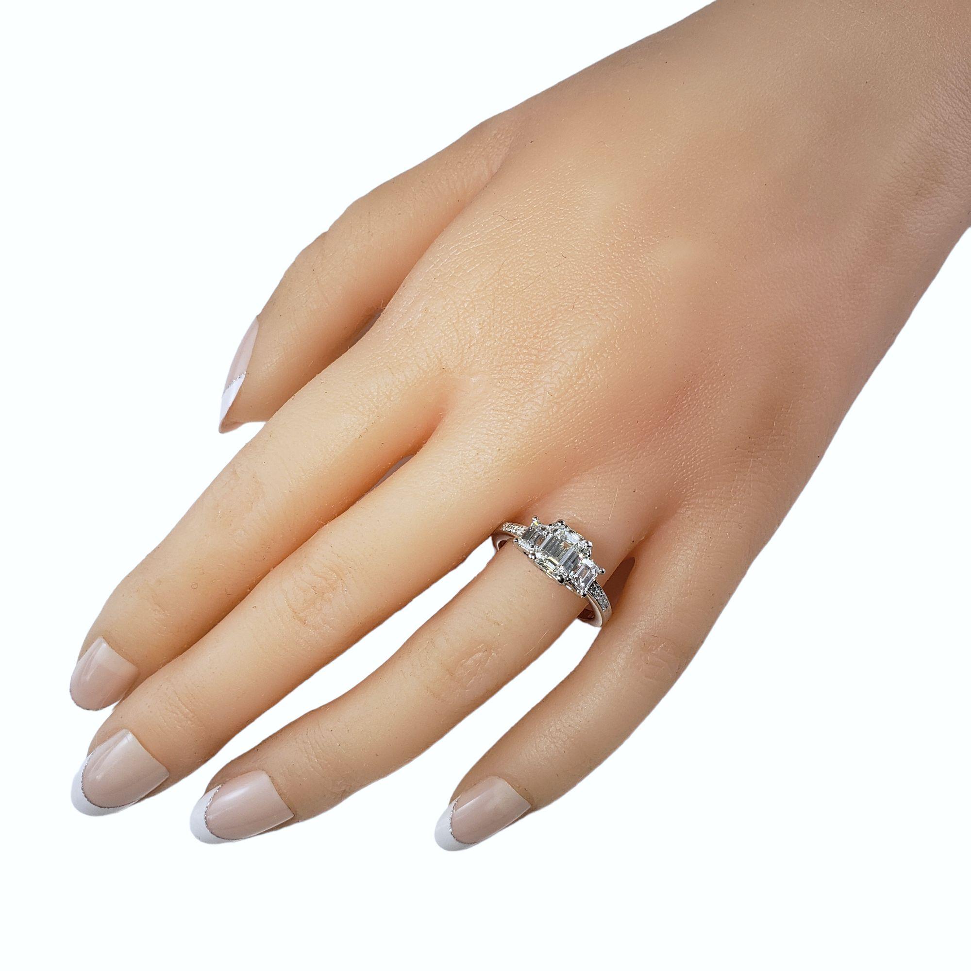 14 Karat White Gold Diamond Engagement Ring Size 6.5 #14591 For Sale 2