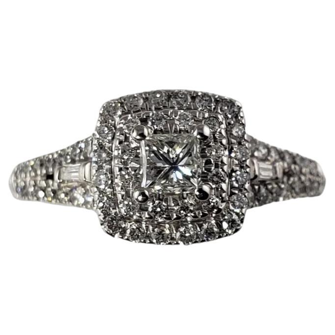 Blue Nile 14 Karat White Gold Diamond Engagement Ring GIA Certified For Sale at 1stDibs white