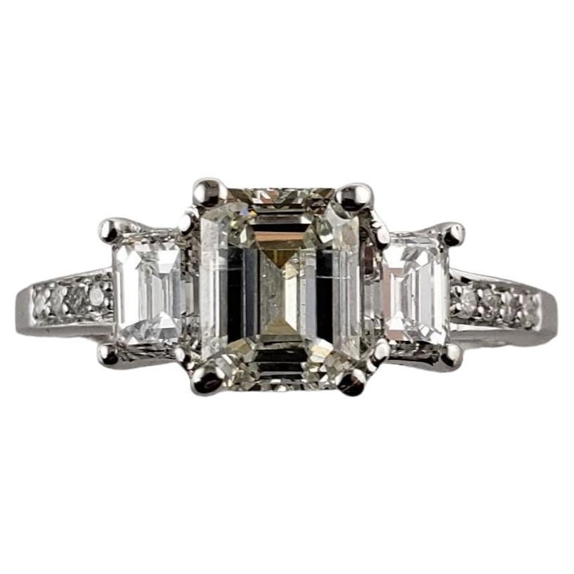 14 Karat White Gold Diamond Engagement Ring Size 6.5 #14591 For Sale