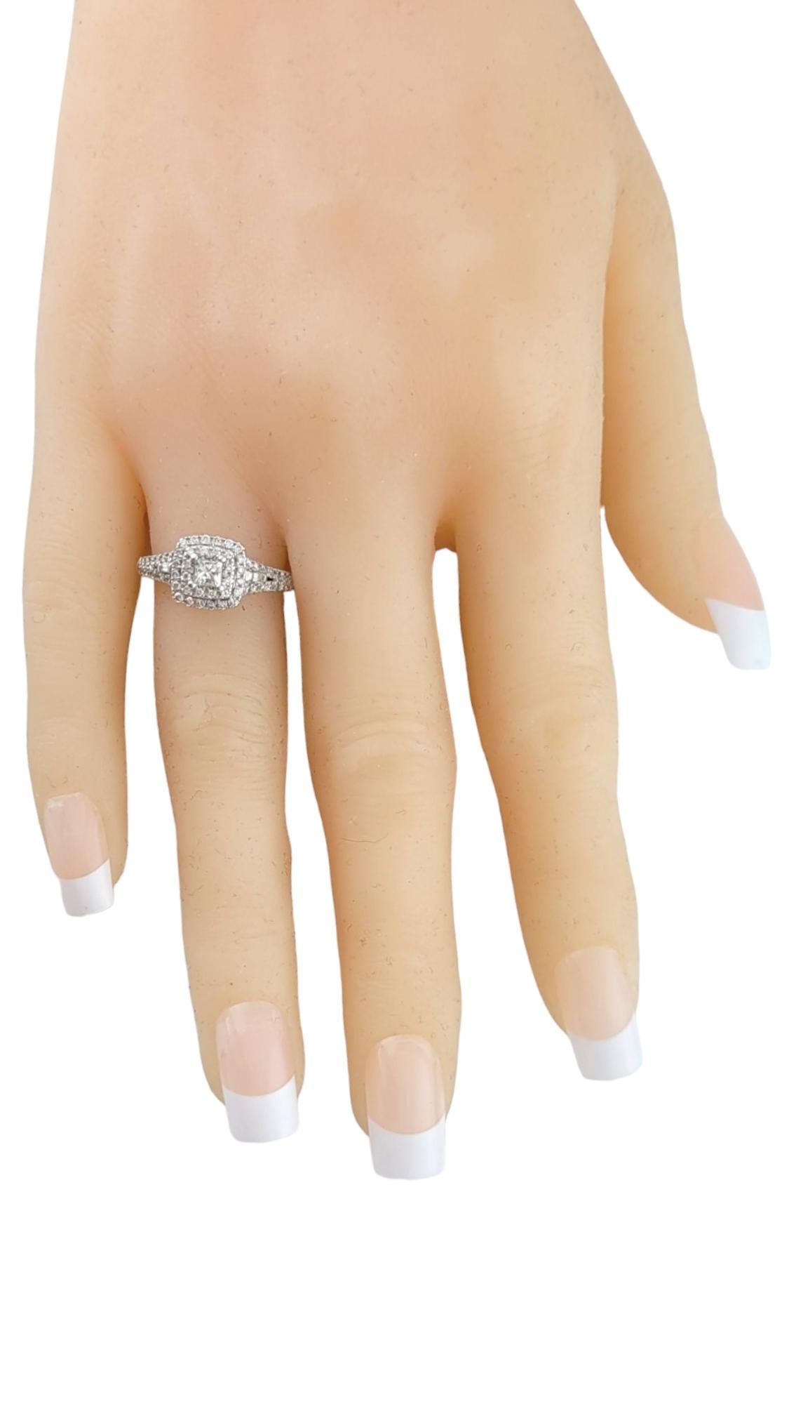 Princess Cut 14 Karat White Gold Diamond Engagement Ring Size 6.75 #16991 For Sale