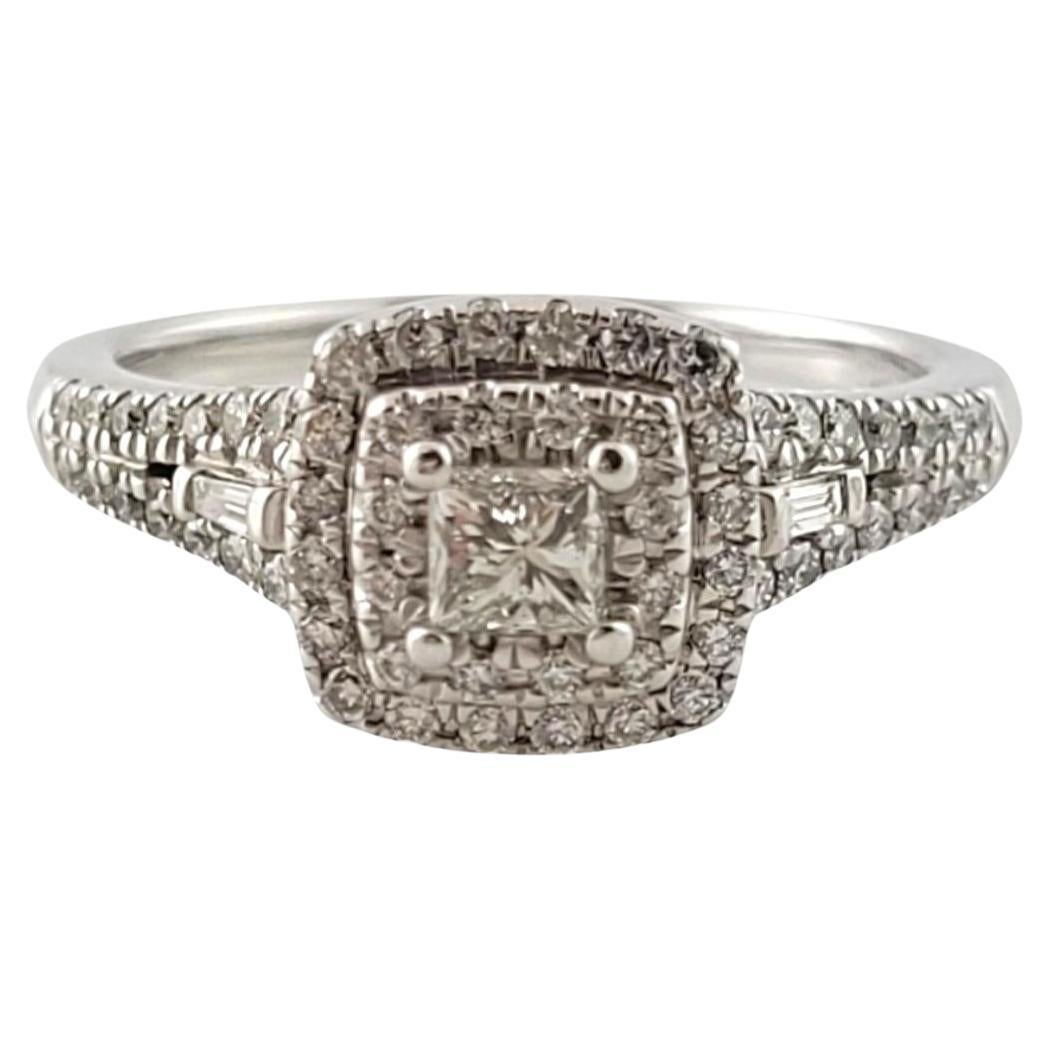 14 Karat White Gold Diamond Engagement Ring Size 6.75 #16991