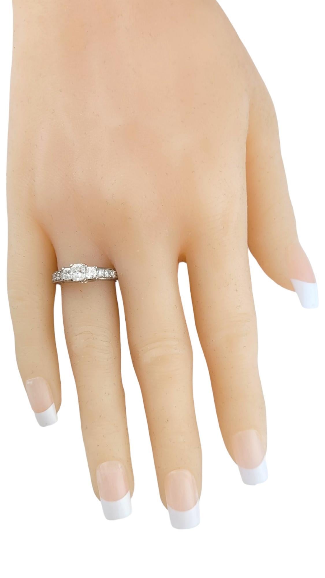 14 Karat White Gold Diamond Engagement Ring Size 7 #16995 For Sale 1