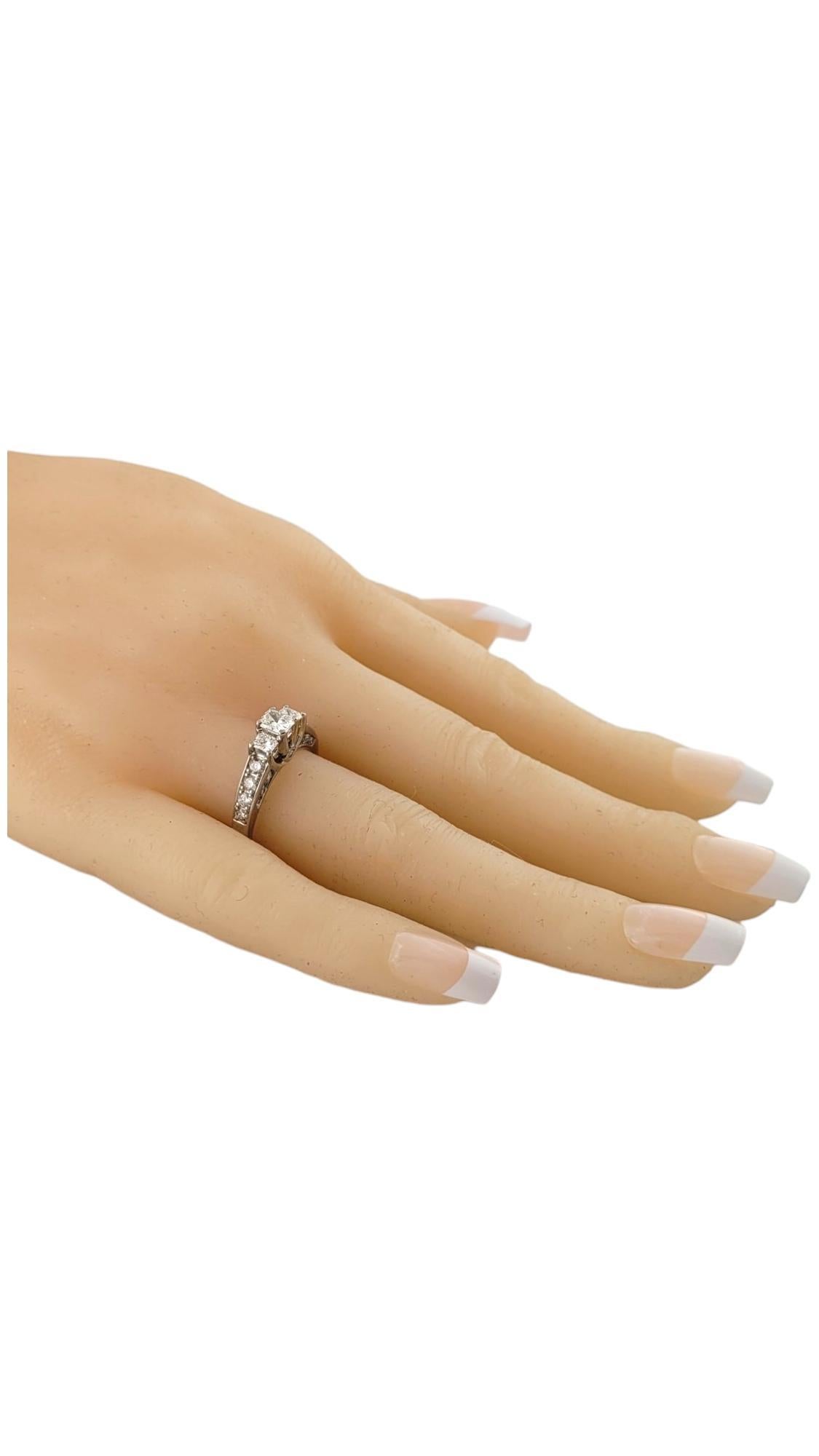 14 Karat White Gold Diamond Engagement Ring Size 7 #16995 For Sale 2