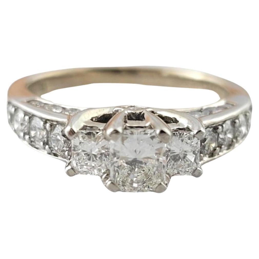 14 Karat White Gold Diamond Engagement Ring Size 7 #16995 For Sale