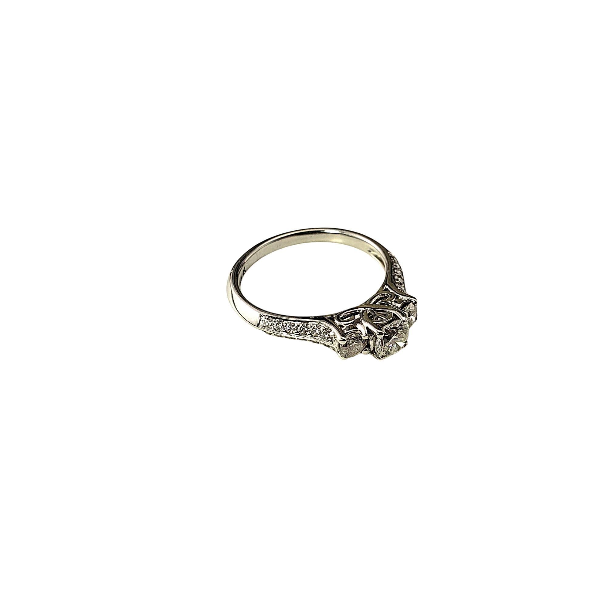 Bague de fiançailles en or blanc 14 carats avec diamant taille 7 n° 21571 Bon état - En vente à Washington Depot, CT