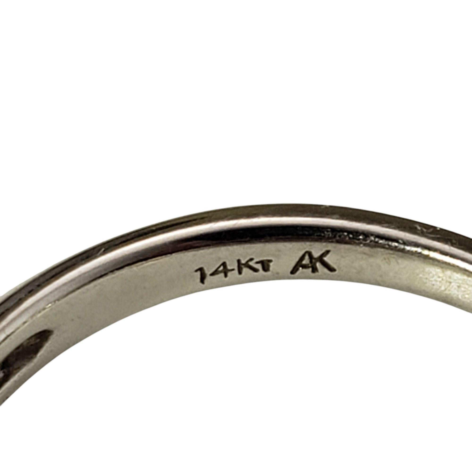 Bague de fiançailles en or blanc 14 carats avec diamant taille 7 n° 21571 en vente 1