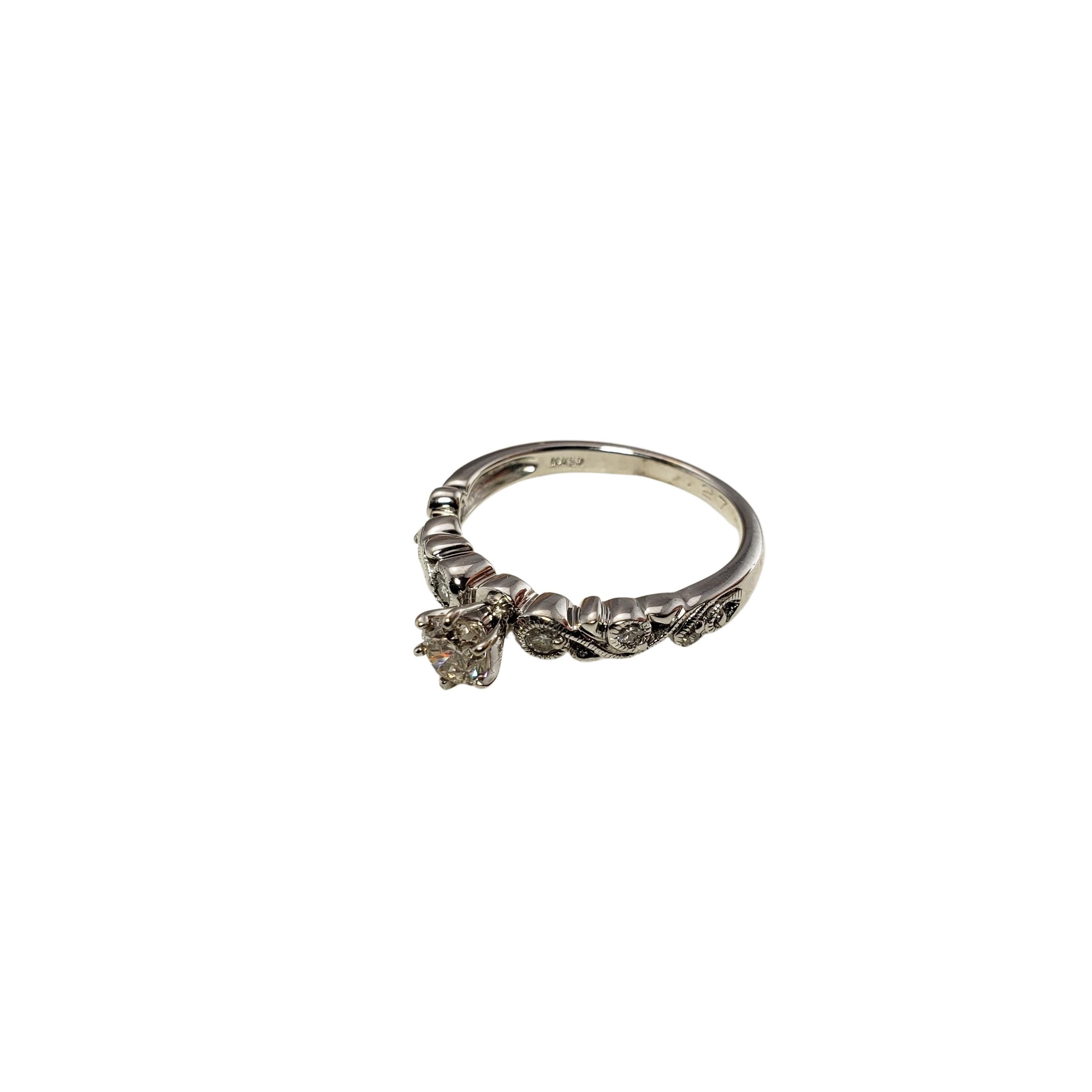 Women's  14 Karat White Gold Diamond Engagement Ring For Sale
