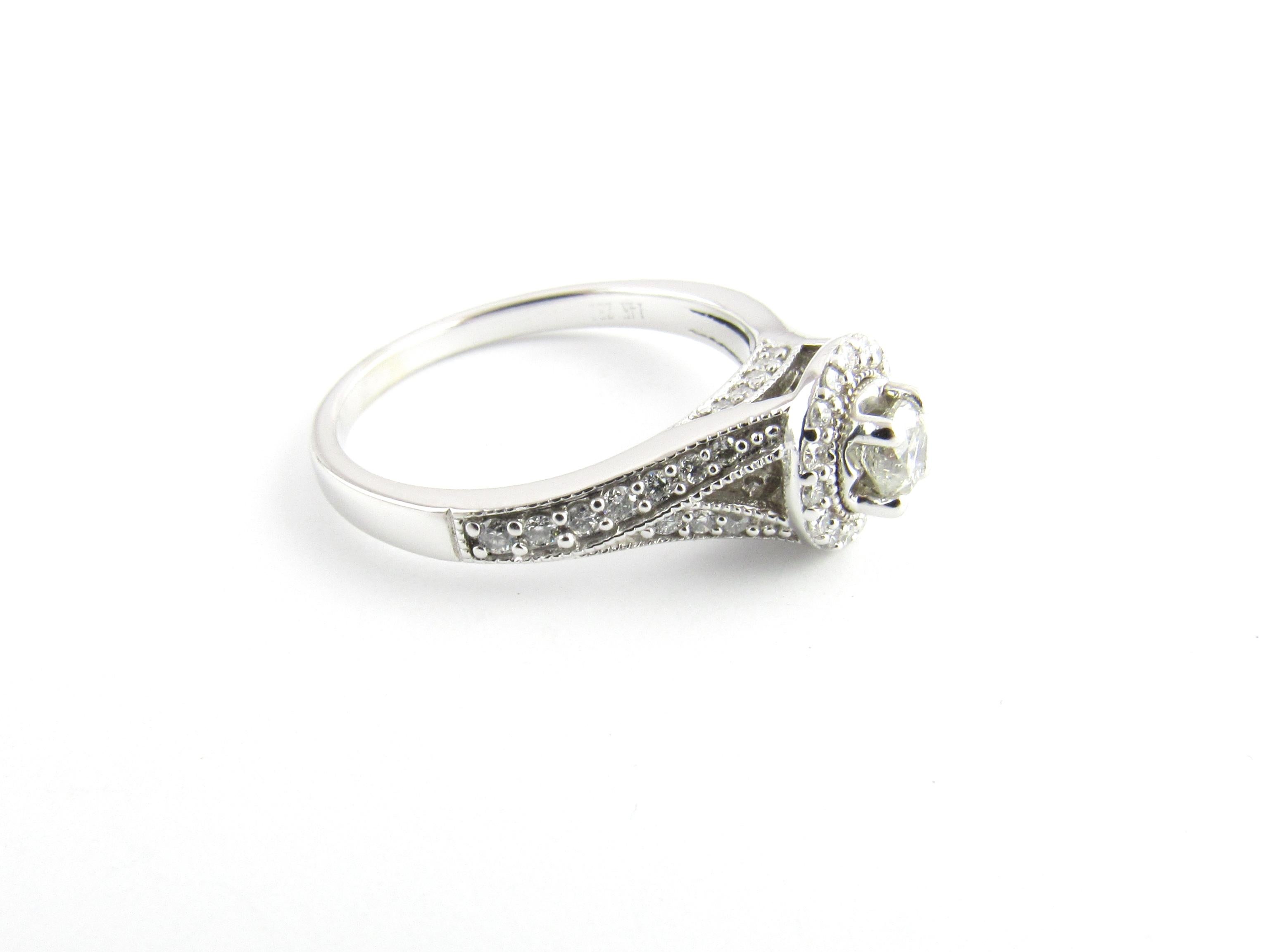  Bague de fiançailles en or blanc 14 carats avec diamants Pour femmes 