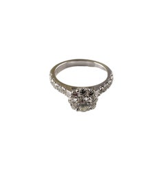 14 Karat White Gold Diamond Engagement Ring Size 8 #14905