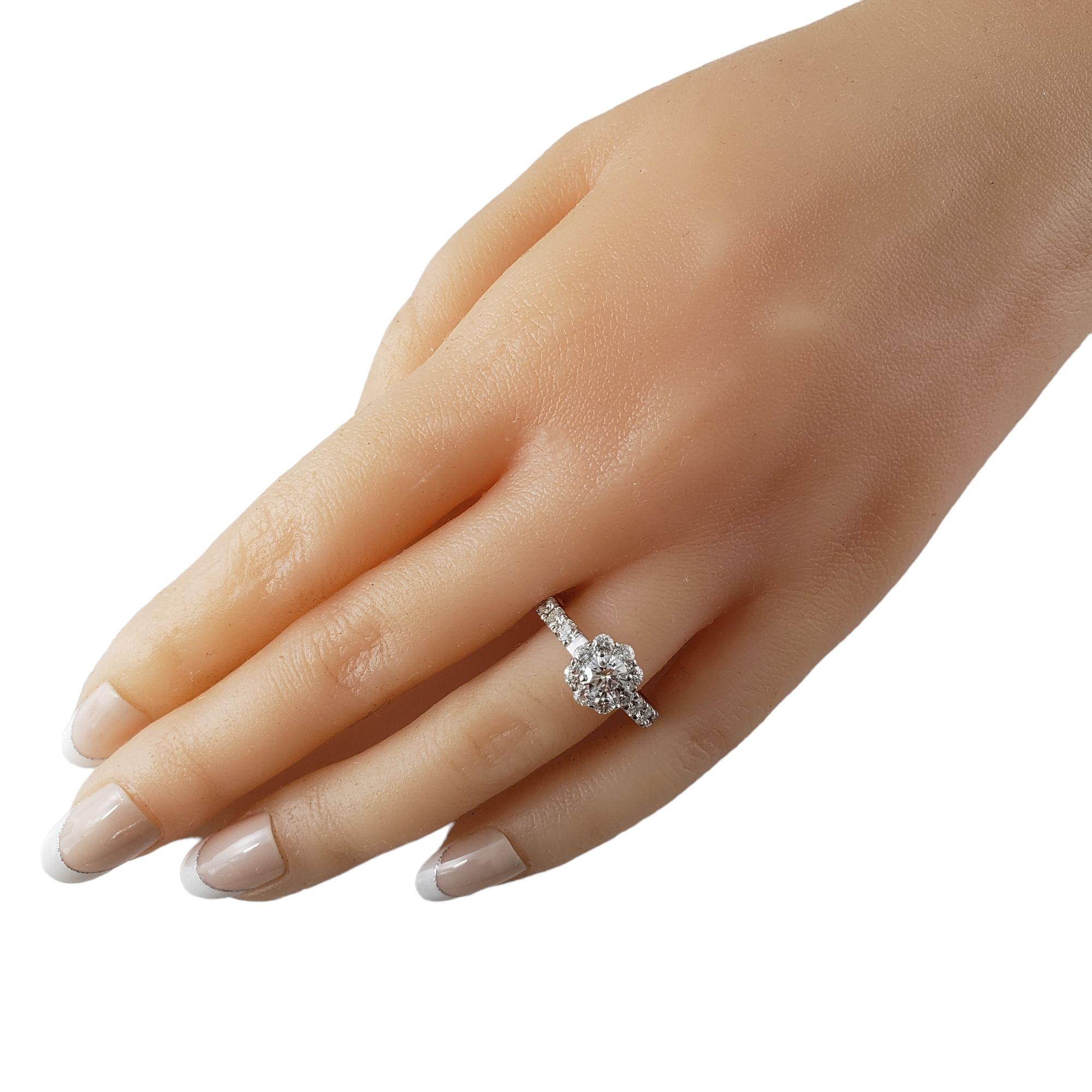 14 Karat White Gold Diamond Engagement Ring Size 8 #14905 For Sale 2