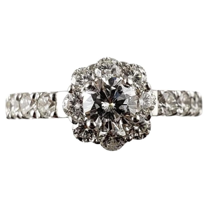 14 Karat White Gold Diamond Engagement Ring Size 8 #14905 For Sale