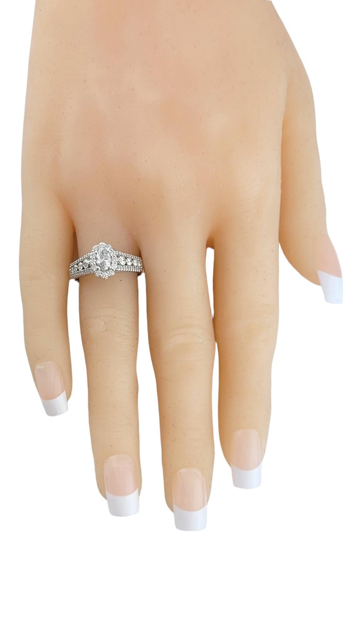 Women's 14 Karat White Gold Diamond Engagement Ring Size 8.75 #16989 For Sale