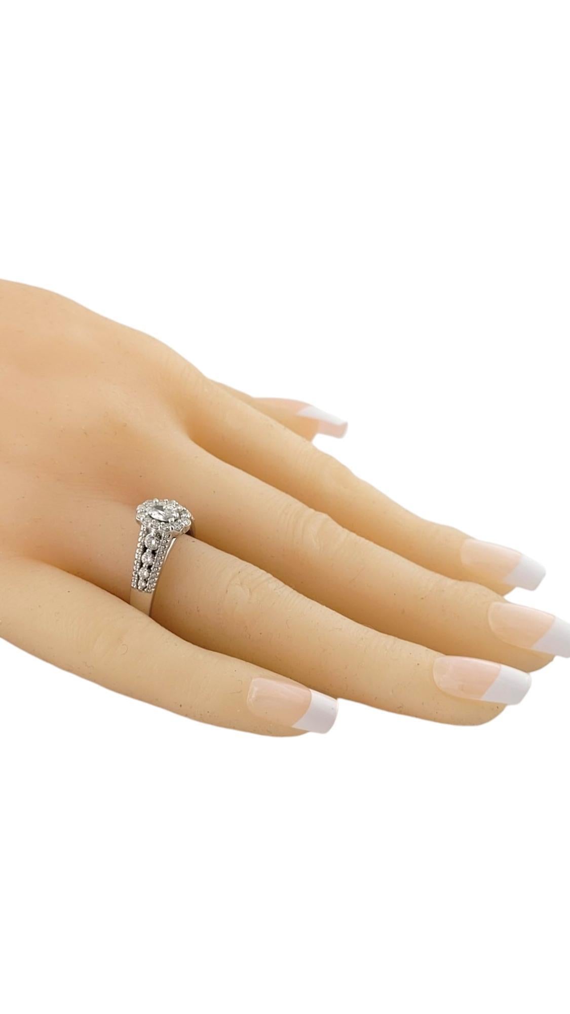 14 Karat White Gold Diamond Engagement Ring Size 8.75 #16989 For Sale 1