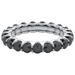 14 Karat White Gold Diamond Eternal Fit Eternity Band Features 3.99 Carat