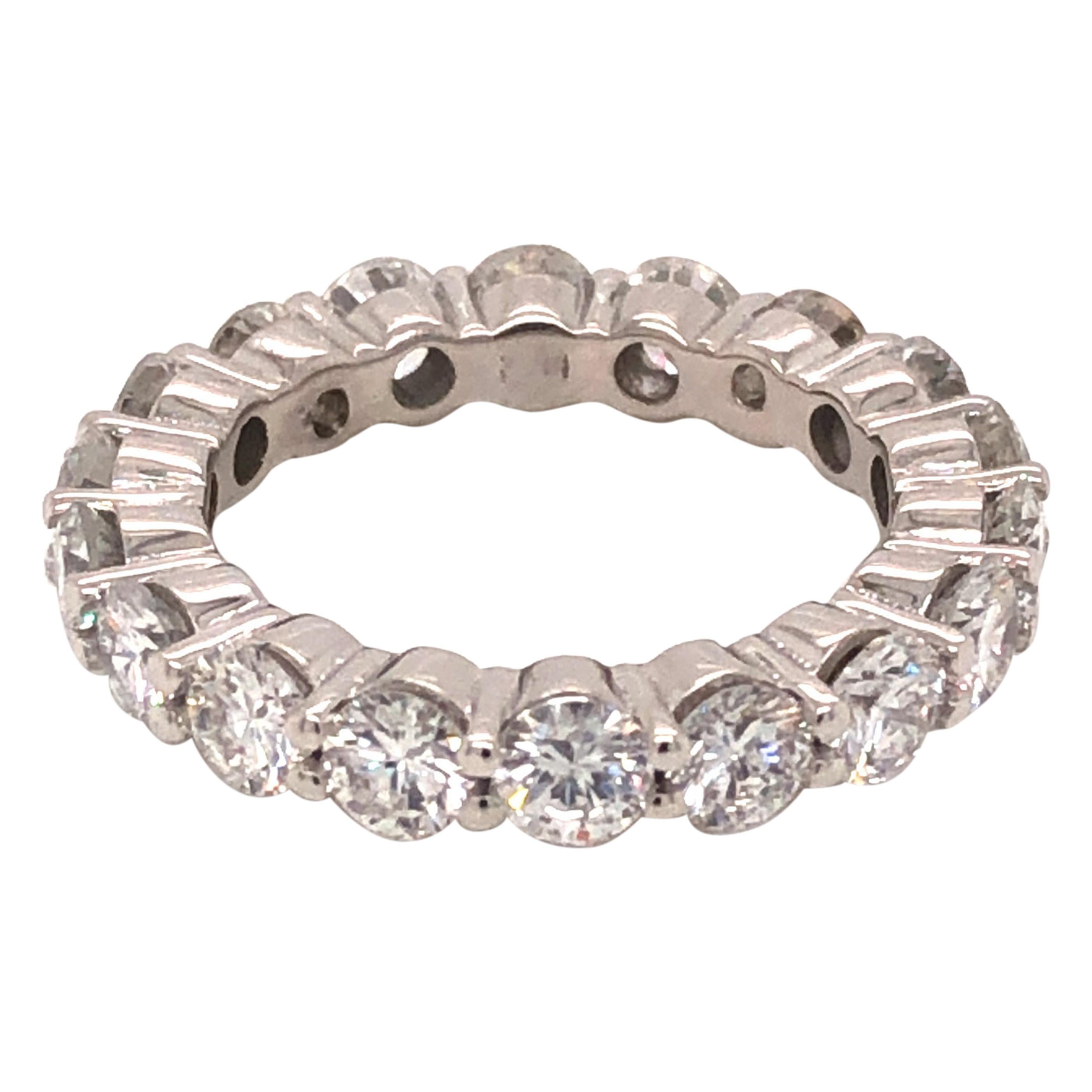 14 Karat White Gold Diamond Eternity Band For Sale