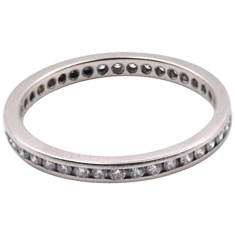 14 Karat White Gold Diamond Eternity Band For Sale at 1stDibs