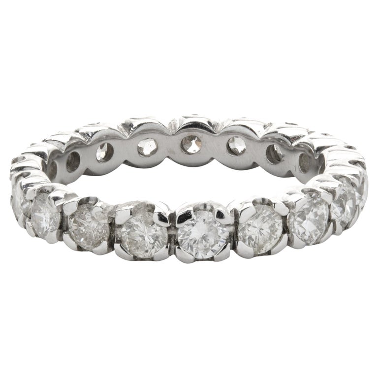 14 Karat White Gold Diamond Eternity Band For Sale at 1stDibs