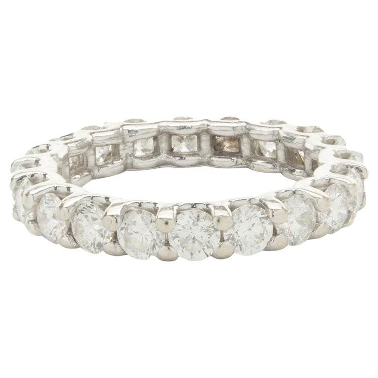 14 Karat White Gold Diamond Eternity Band For Sale at 1stDibs