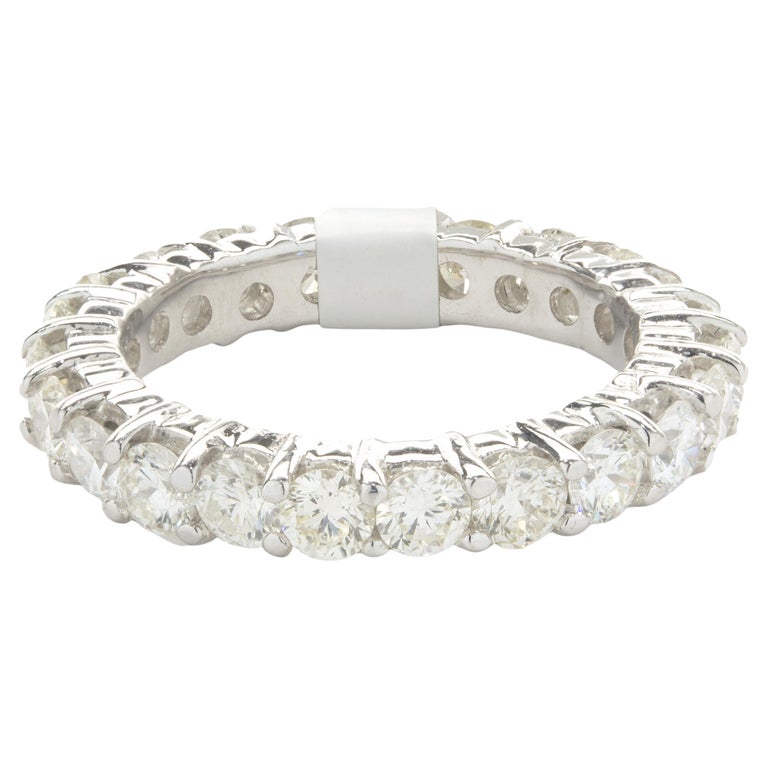 14 Karat White Gold Diamond Eternity Band For Sale at 1stDibs