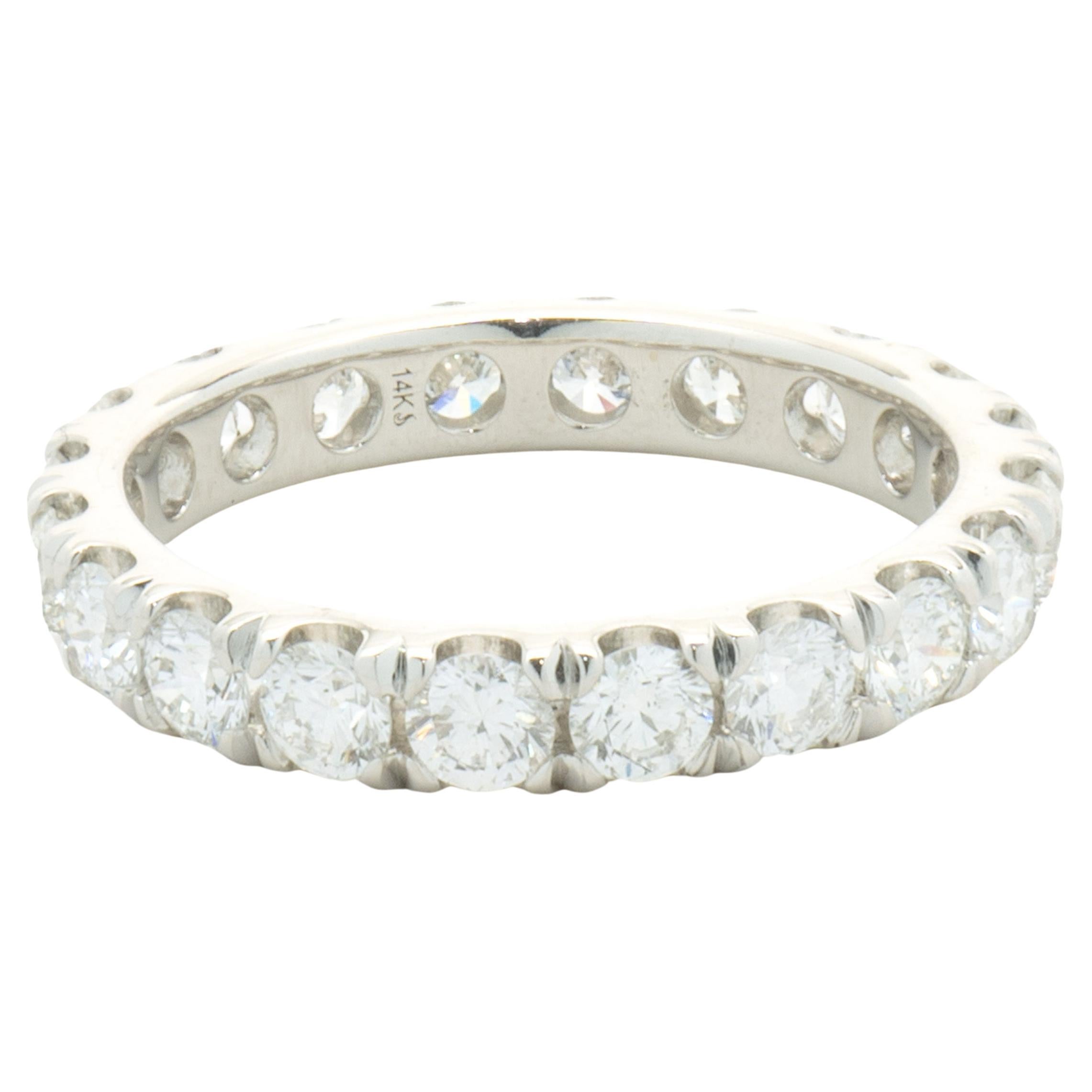 14 Karat White Gold Diamond Eternity Band