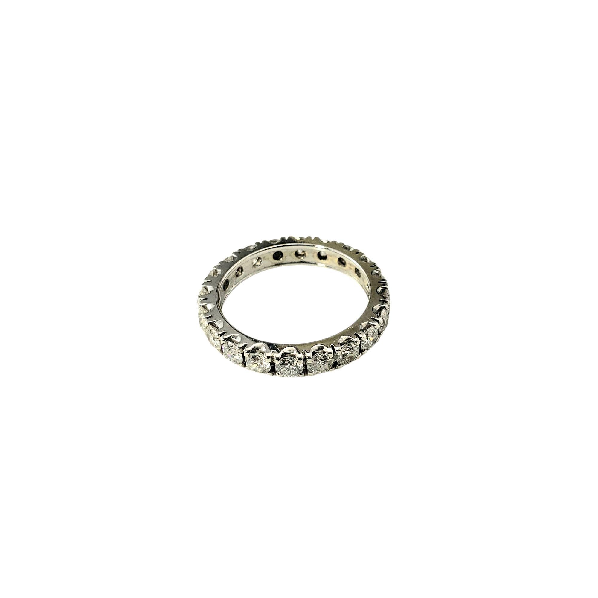 Contemporary 14 Karat White Gold Diamond Eternity Band Ring Size 4.5 #21952 For Sale