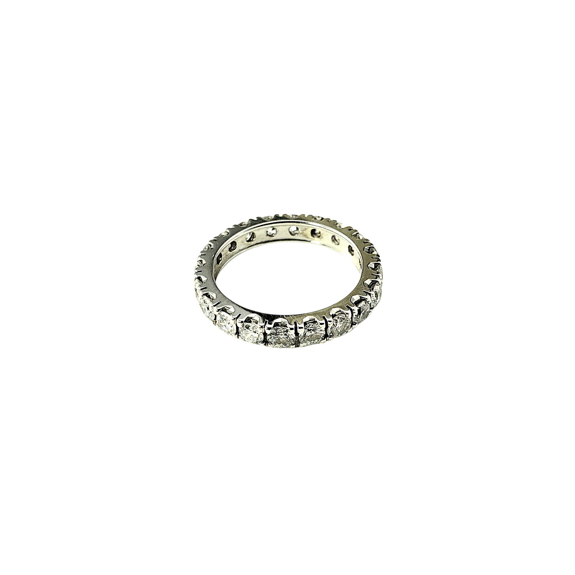 14 Karat White Gold Diamond Eternity Band Ring Size 4.5 #21952 In Good Condition For Sale In Washington Depot, CT