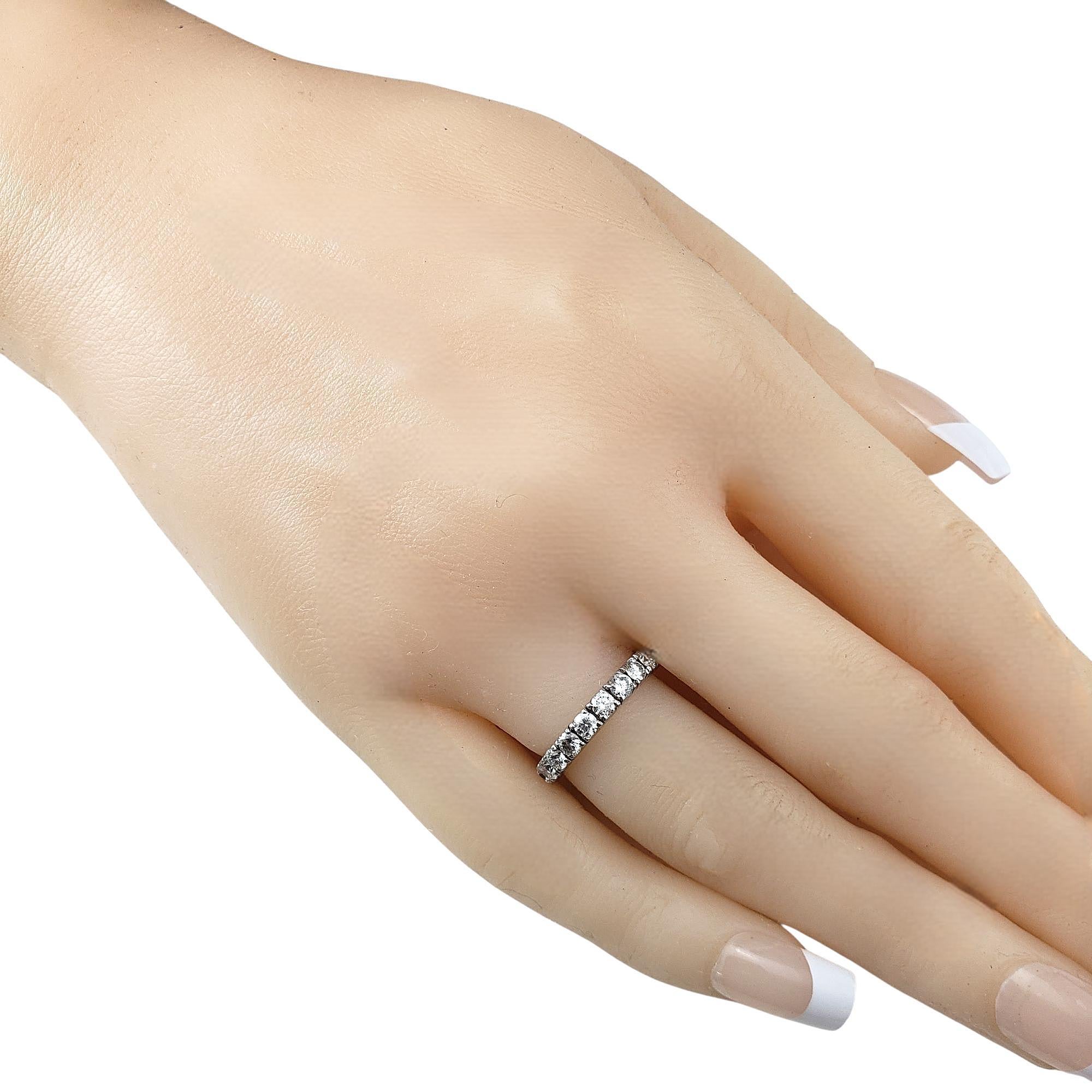 Women's 14 Karat White Gold Diamond Eternity Band Ring Size 4.5 #21952 For Sale