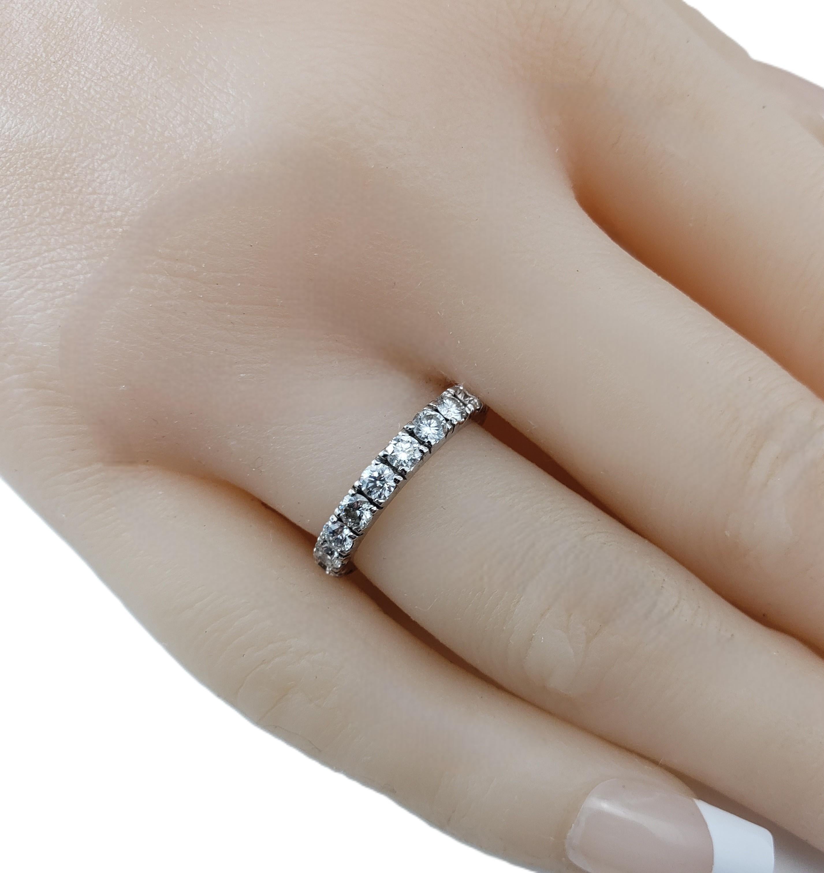 14 Karat White Gold Diamond Eternity Band Ring Size 4.5 #21952 For Sale 1