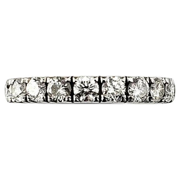 14 Karat White Gold Diamond Eternity Band Ring Size 4.5 #21952 For Sale