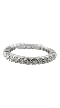 14 Karat White Gold Diamond Eternity Band Ring Size 5.5 #16986