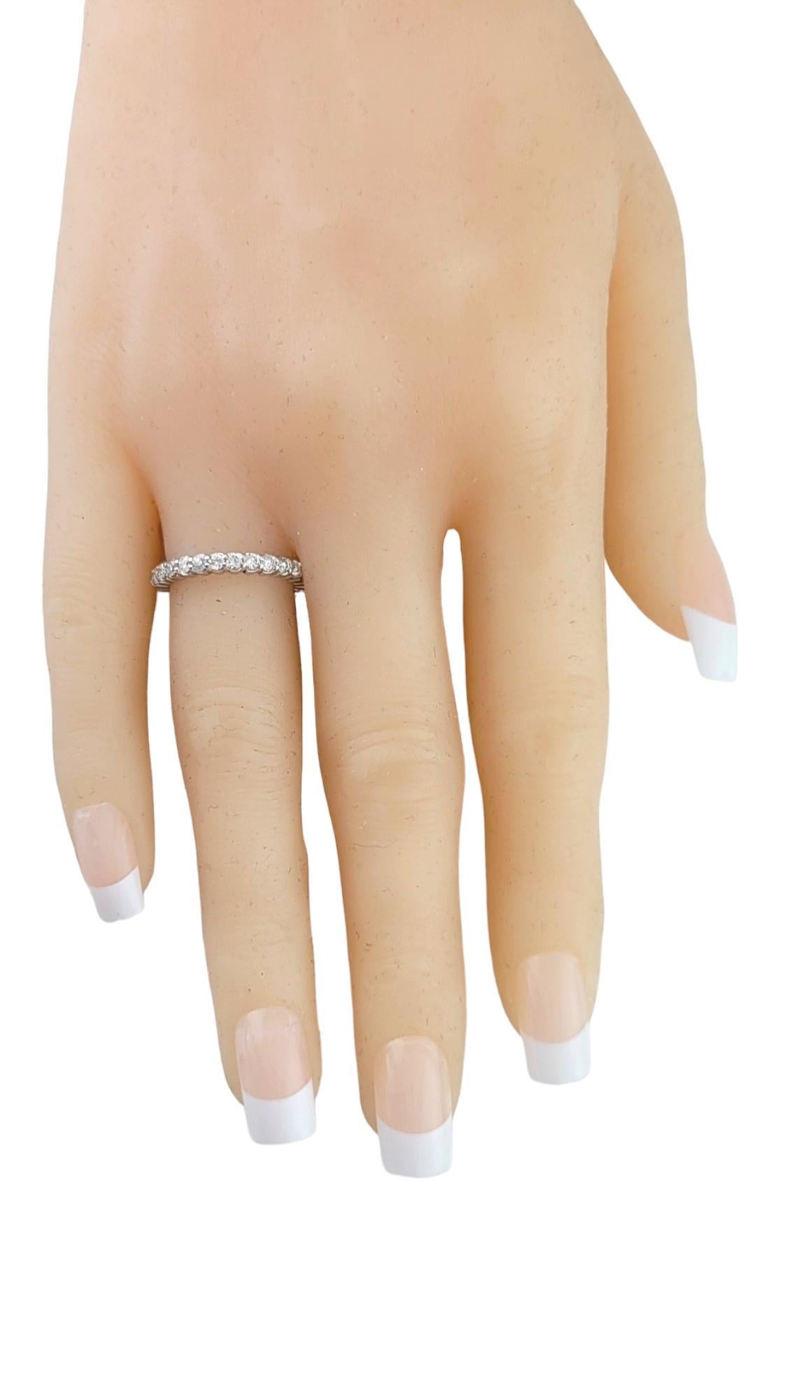Women's 14 Karat White Gold Diamond Eternity Band Ring Size 5.5 #16986 For Sale