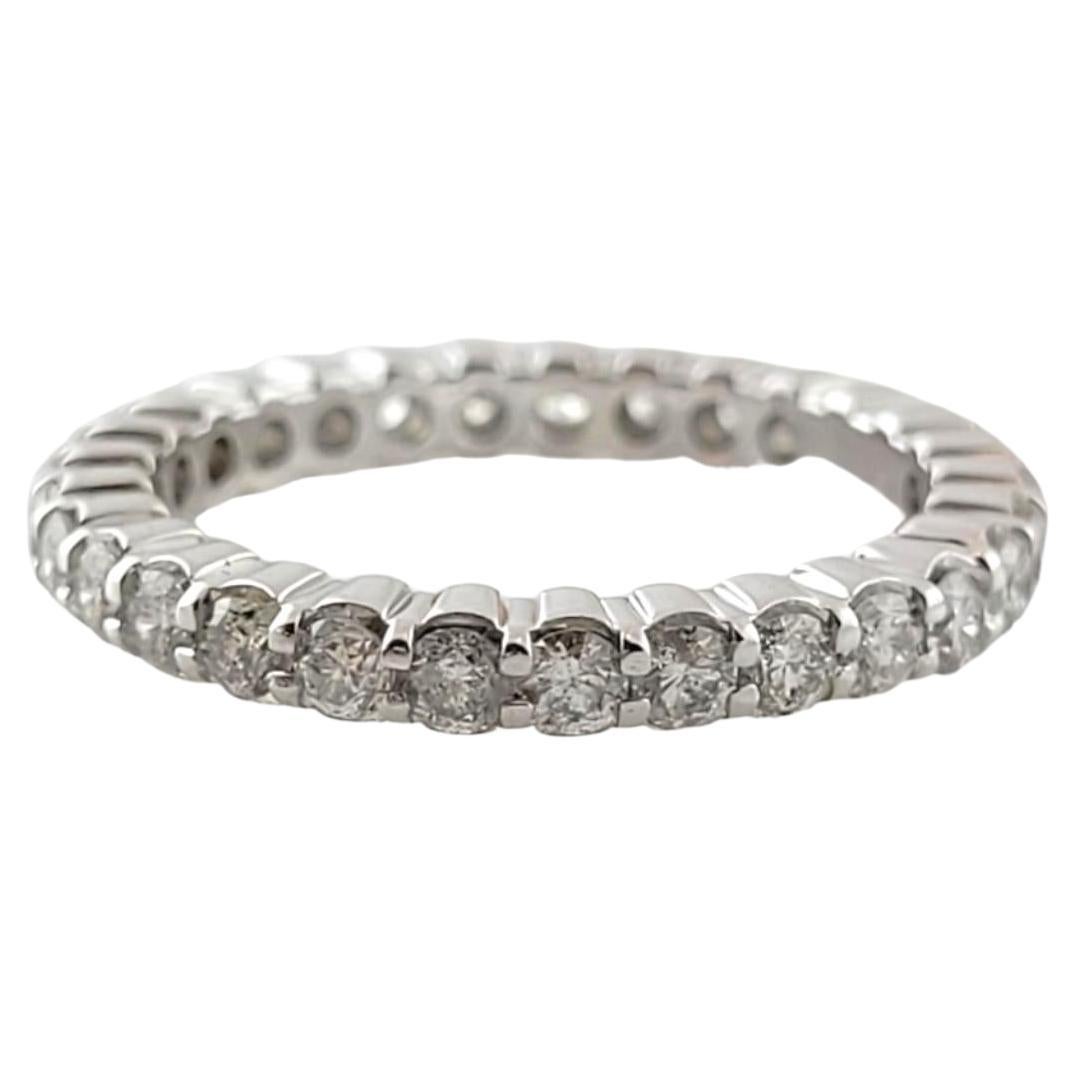 14 Karat White Gold Diamond Eternity Band Ring Size 5.5 #16986