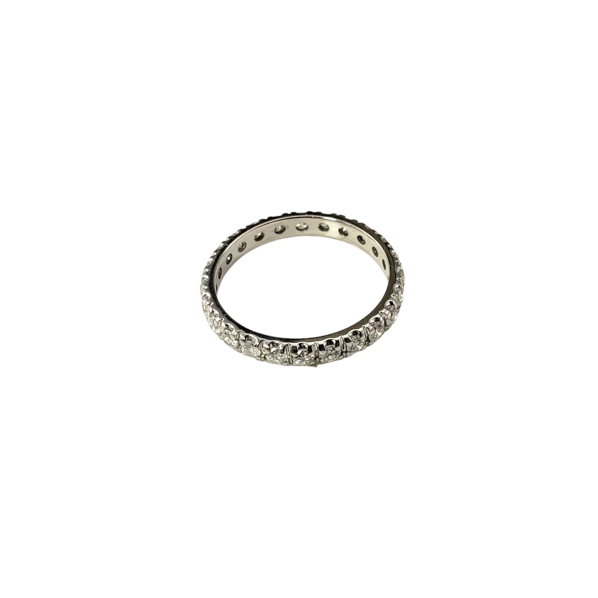 14 Karat White Gold Diamond Eternity Band Ring Size 6 #17919 In Good Condition For Sale In Washington Depot, CT