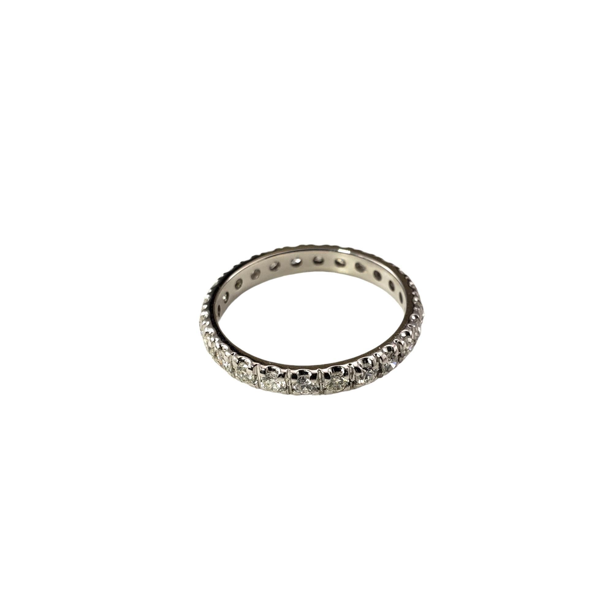 Women's 14 Karat White Gold Diamond Eternity Band Ring Size 6 #17919 For Sale