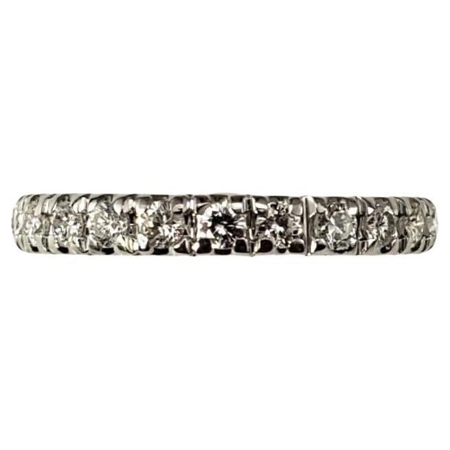 14 Karat White Gold Diamond Eternity Band Ring Size 6 #17919 For Sale