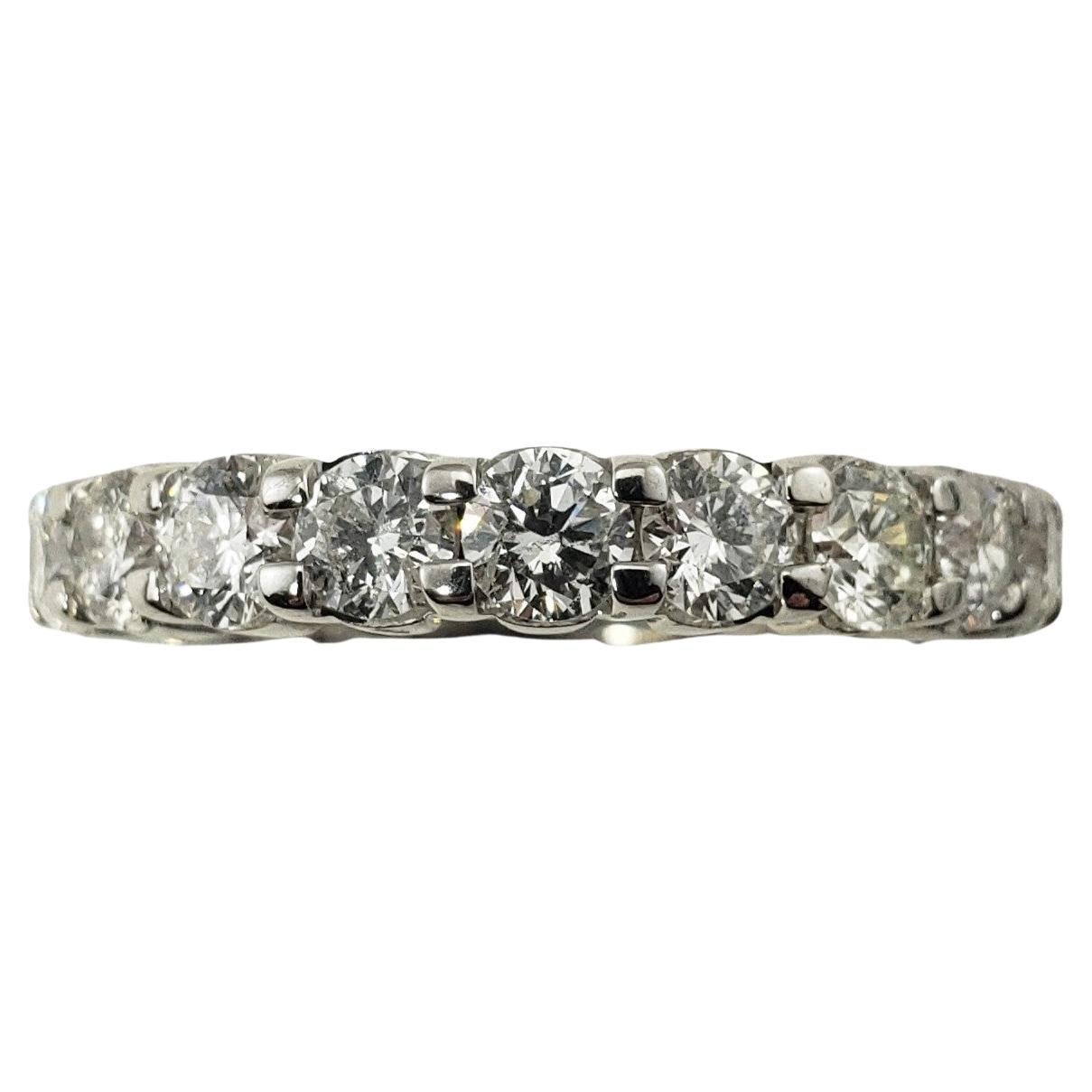 14 Karat White Gold Diamond Eternity Band Ring Size 7 For Sale