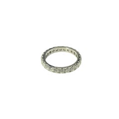 14 Karat White Gold Diamond Eternity Band Ring Size 7.5  #19517