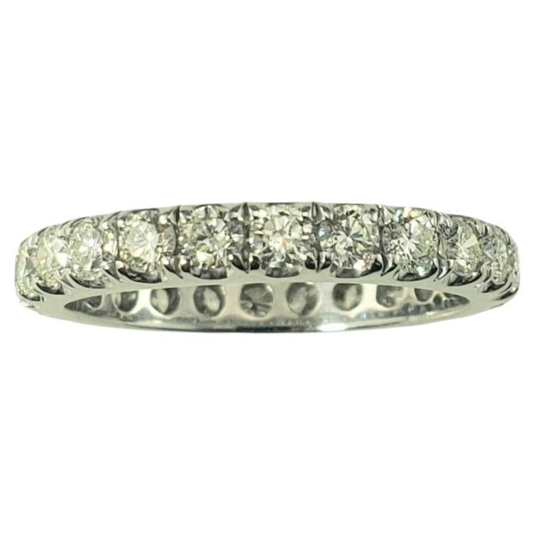 14 Karat White Gold Diamond Eternity Band Ring Size 7.5  #19517